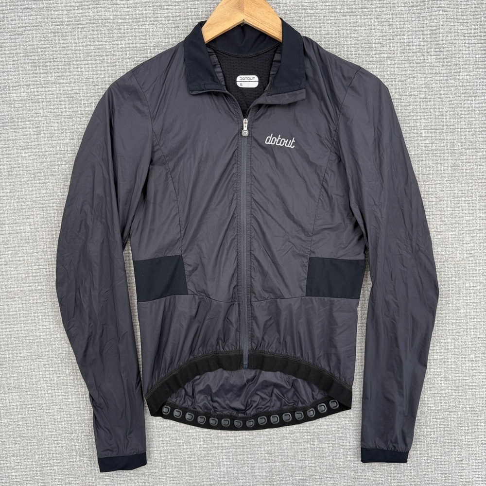 Dotout Cycling Jacket Sz S Windproof Lightweight Full Zip Black Italy